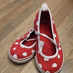 Gymboree Red and White Dress Shoes with Heart Design